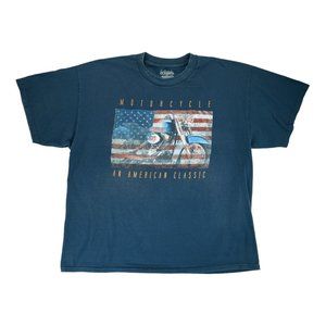 Lifestyle Classics 'Motorcycle‎ - An Americam Classic' Navy T-Shirt Size 2XL